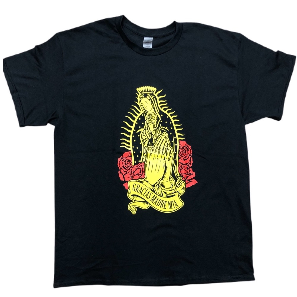 Virgin mary black Tshirt unisex